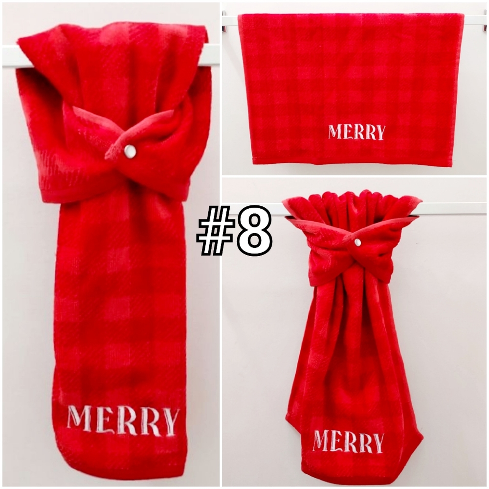 🆒️🤍NEW! Snowmen Mittens Hats Bright Merry Hang'N'Snap Towels - Picture 10 of 11